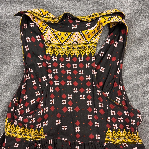 Free People Charlotte Sleeveless Printed Long Top Fall Colors Women's Large Boho - Picture 6 of 11